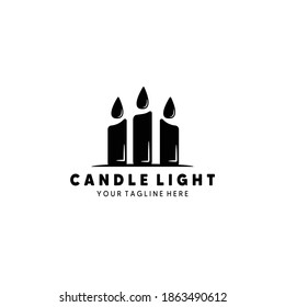 Candle Light Logo Vector Illustration Design Vintage Art