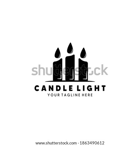 Candle Light Logo Vector Illustration Design Vintage Art