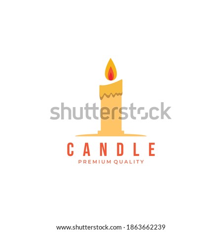 Candle Light Logo Vector Illustration Design Art Icon Simple