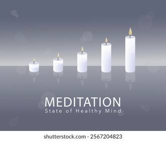 candle light meditation for healthy mind on decorate background