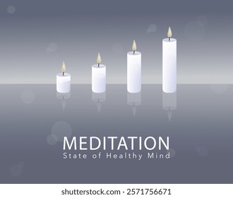 candle light meditation for healthy mind on decorate background