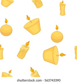 Candle light pattern. Cartoon illustration of candle light vector pattern for web