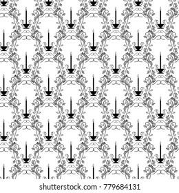 Candle light seamless pattern. Fashion graphic design. Modern stylish abstract texture. Monochrome template for prints, textiles, wrapping, wallpaper, card, banner, business. Vector illustration