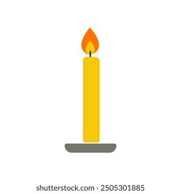 Candle light vector burning candle icon 
