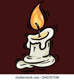 candle light vector cartoon illustration