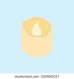Candle light vector illustration isolated on blue background