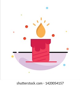 Candle, Light, Wedding, Love Abstract Flat Color Icon Template