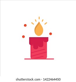 Candle, Light, Wedding, Love  Flat Color Icon. Vector icon banner Template