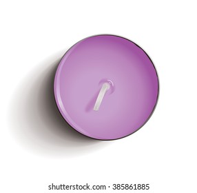 Candle. Lilac candle. Round candle.