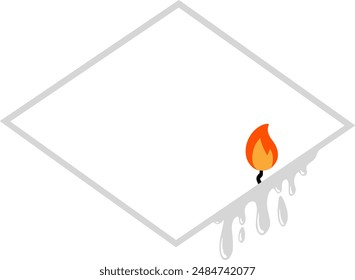 Candle Line Art Black and White