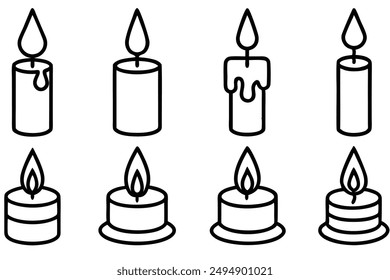 Candle line art detailed wax drawing