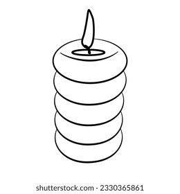 candle line art donut shape