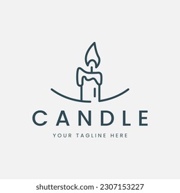 candle line art logo vector illustration template design