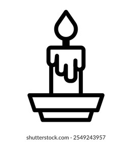 Candle Line Art Simple Design Icon
