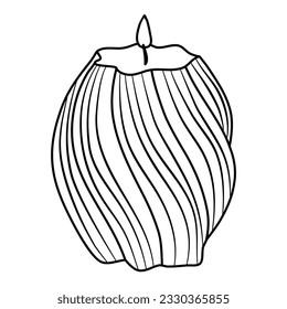 candle line art twirl vector illustration