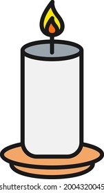 Candle Line Filled Vector Icon Design
