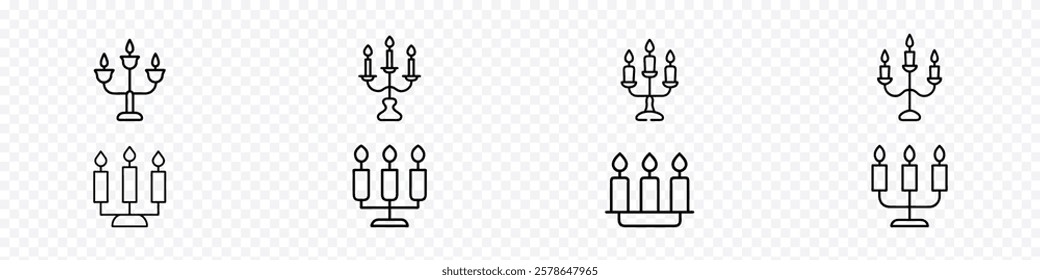 Candle line icon, Candlestick with candle line icon. candlelight burn icon, 