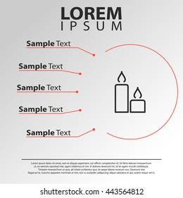 candle line icon. candle infographics template