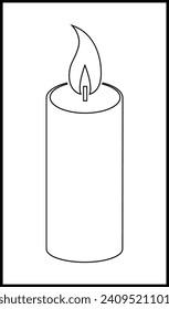 Candle line icon. Light burn outline symbol. Funeral black sign. Death pictogram. Vector illustration isolated on white.