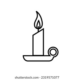 Icono de la línea de velas, vector del logotipo