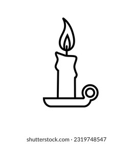 Kerze-Linie-Symbol, Logo, Vektorgrafik