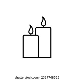Icono de la línea de velas, vector del logotipo