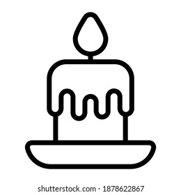 candle line icon, Merry Christmas and Happy New Year icons for web and mobile design