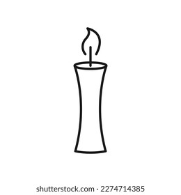 Candle line icon on white background. Line. Outline. Flat design vector. Eps 10.