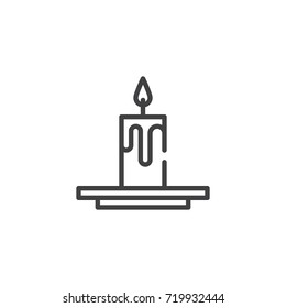 Candle line icon, outline vector sign, linear style pictogram isolated on white. Symbol, logo illustration. Editable stroke