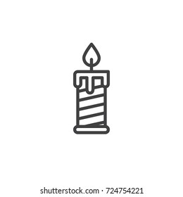 Candle line icon, outline vector sign, linear style pictogram isolated on white. Symbol, logo illustration. Editable stroke