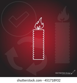 Candle line icon - Vector