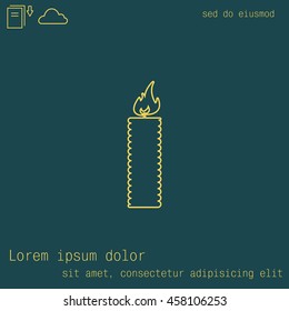 Candle line icon - Vector