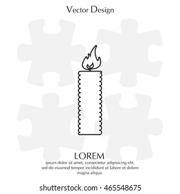 Candle line icon - Vector