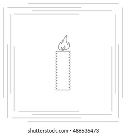 Candle line icon - Vector