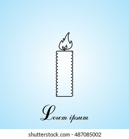 Candle line icon - Vector