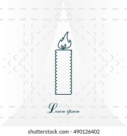 Candle line icon - Vector