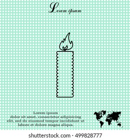 Candle line icon - Vector