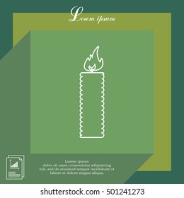 Candle line icon - Vector