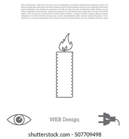 Candle line icon - Vector