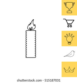 Candle line icon - Vector