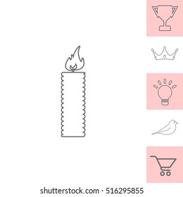 Candle line icon - Vector