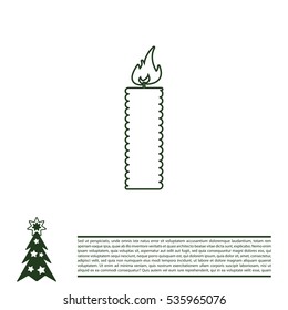 Candle line icon - Vector