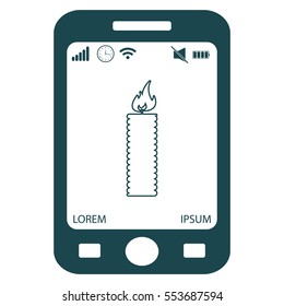 Candle line icon - Vector