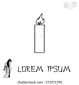 Candle line icon - Vector