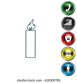 Candle line icon - Vector