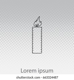 Candle line icon - Vector