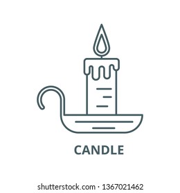 Candle line icon, vector. Candle outline sign, concept symbol, flat illustration