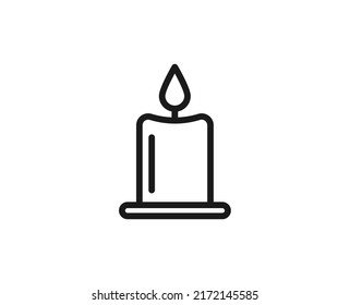 Candle line icon. Vector symbol in trendy flat style on white background. Relax sing for design.