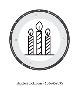 Candle line icon with white background
