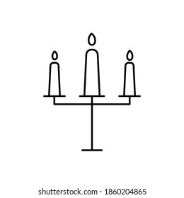 candle line icon. winter symbol. simple design editable. design vector illustration